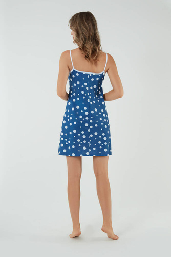 Ojos koszula nocna, wąskie ramiączko Italian Fashion - druk niebieski 