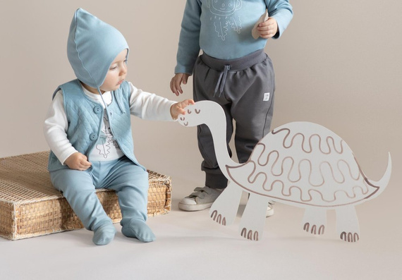 "Slow Life" Pinokio Wiązana Czapka niemowlęca - niebieski