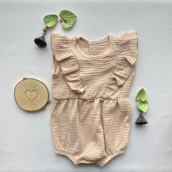 RA50215 Mamatti Rampers muślinowy - beżowy