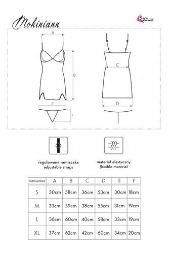 Mokiniann LC 93007 Koszula damska + stringi LivCo Corsetti Fashion