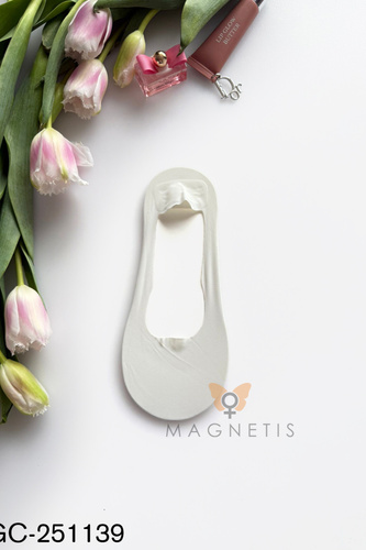 Stopki baleriny Magnetis GC-251139 laserowe bawełna antypoślizg ecru