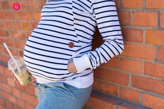 Milk Please bluza do karmienia Milk&Love w granatowo-białe paski