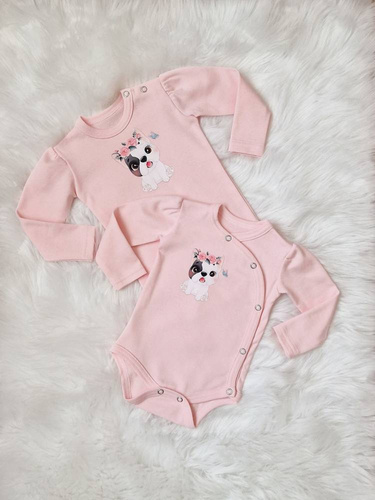 Puppy Bambarillo Body z długim rękawem pudrowy róż