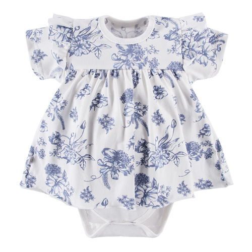 Botanic Eevi Sukienko-body, krótki rękaw - biały druk