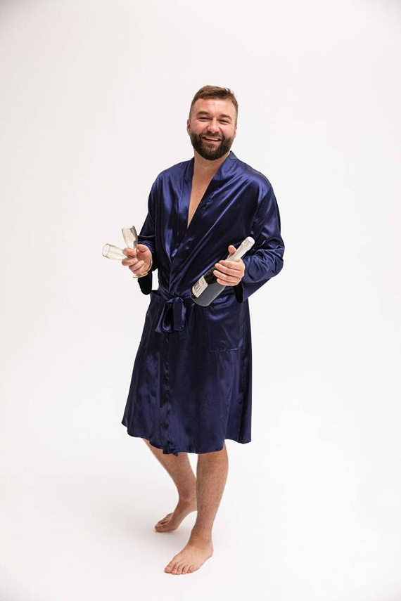 Lukas Szlafrok męski Dkaren - granatowy