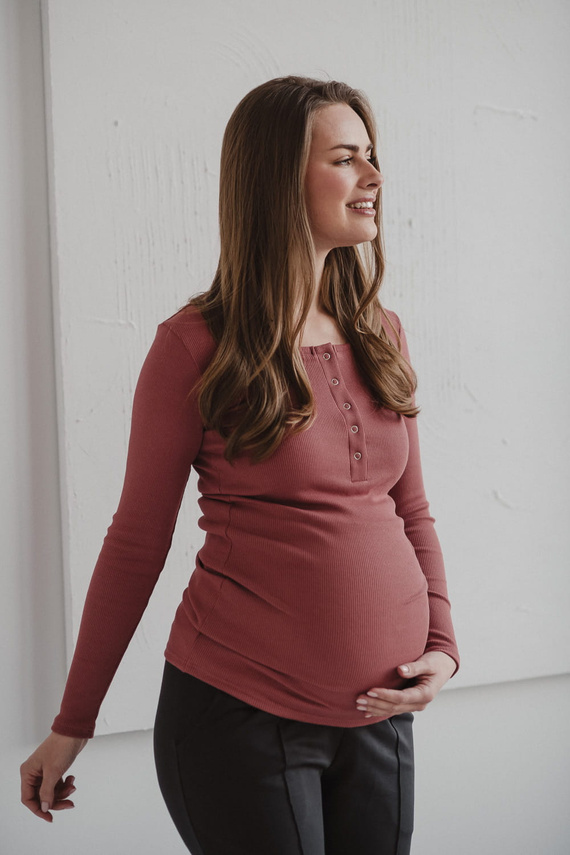 Tummy Bluzka ciążowa i do karmienia Milk&Love dusty cedar