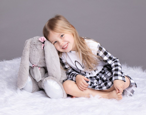 163364 Sukienka bawełniana "Bunny Kratka" Nicol - czarny