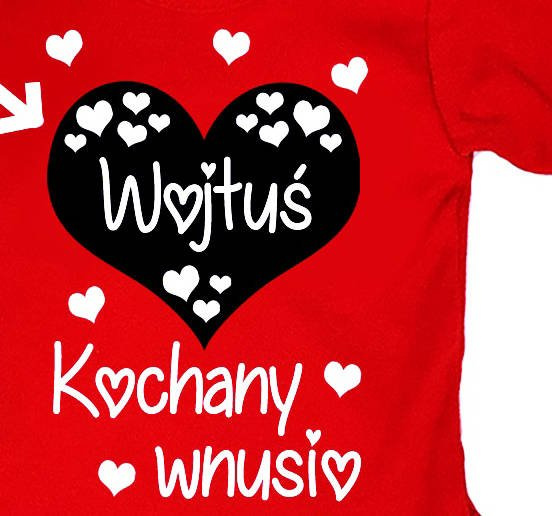 "KOCHANY WNUSIO z imieniem" Moocha body długi rękaw czerwony