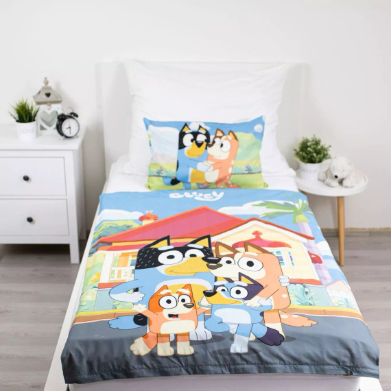 Pościel Bawełniana 100x135 Bluey 061 Niebieska 40x60 Jerry Fabrics