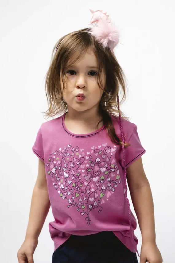 Ontega Italian Fashion Piżama dziewczęca - amarantowy/granatowy