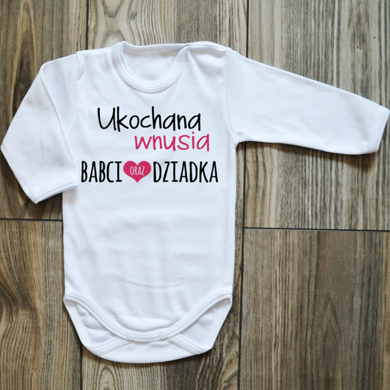 Body długi rękaw "Ukochana Wnusia babci i dziadka" Moocha białe