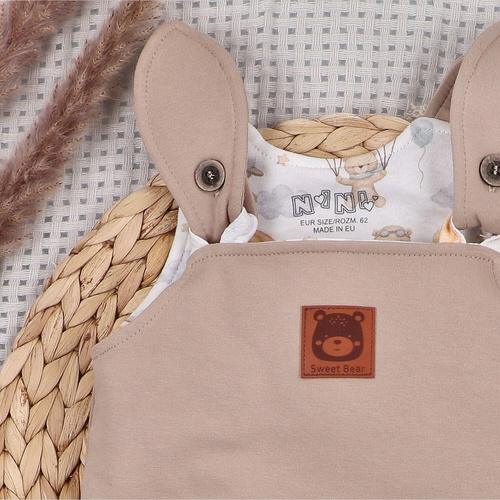 ABN-5515 Sky Journey Spodnie ogrodniczki niemowlęce Nini – z bawełny organicznej