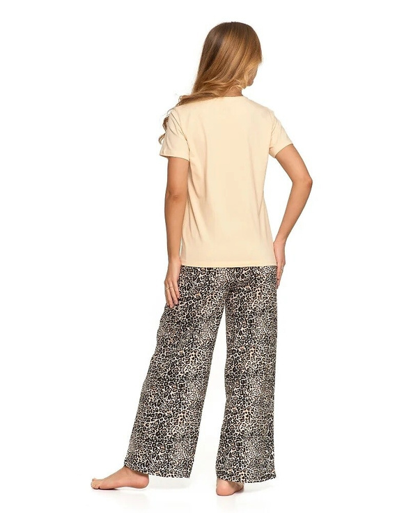 PDD4300-013 Piżama damska krótki rękaw Moraj - beżowy