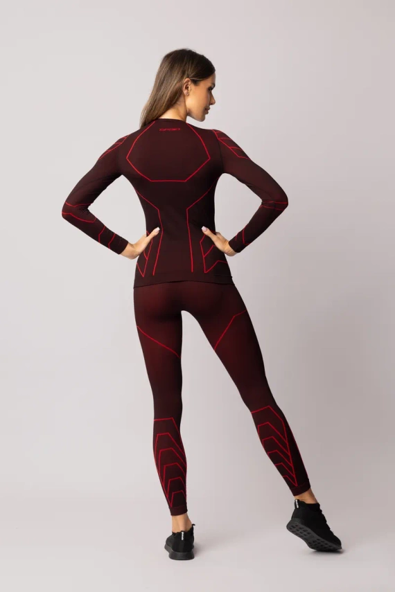 Rapid bluzka damska sportowa długi rękaw Spaio black/red