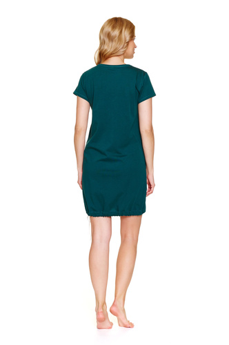 9504 Doctor Nap - Koszula nocna ciążowa i do karmienia z bawełny – komfort i wygoda dla przyszłej mamy - emerald