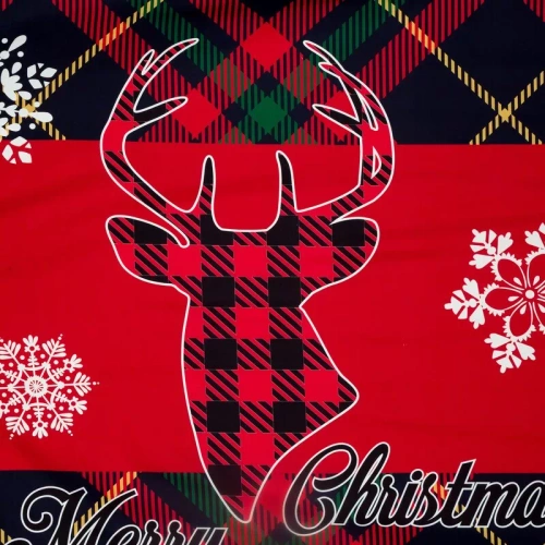 Dasher Pościel świąteczna renifer z mikrowłókna Eurofirany czerwony