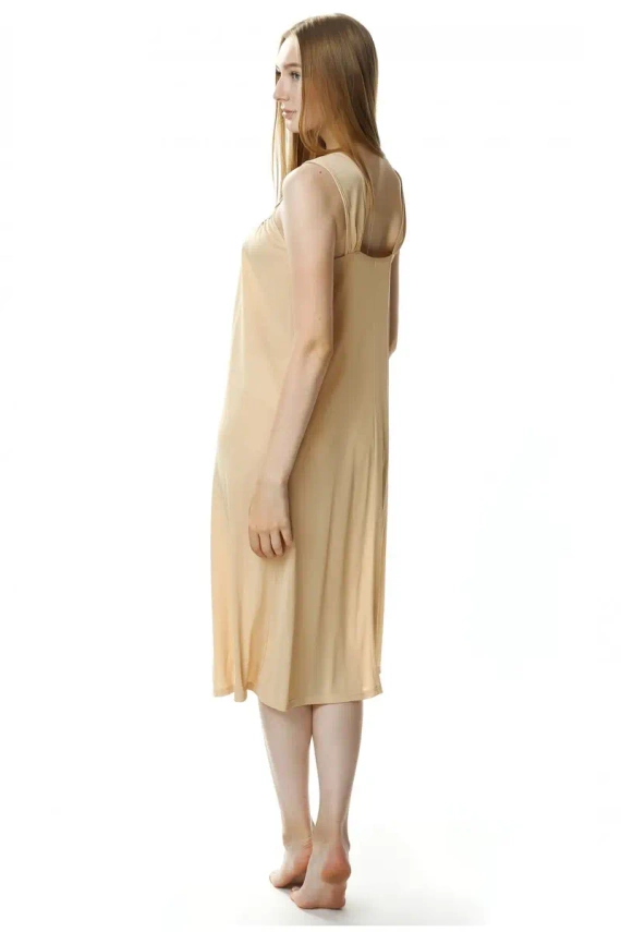 4114 Róża halka koszula nocna damska Mewa beżowy