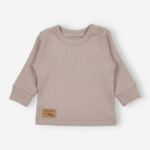 Lagarto Verde Bluzka z dzianiny prążkowej - beżowy