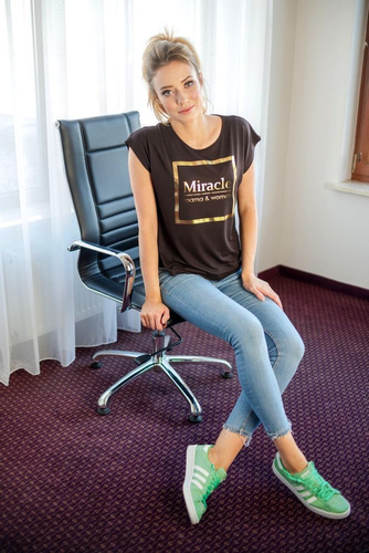 014  Bluzka T-shirt krótki rękaw MIRACLE- granat