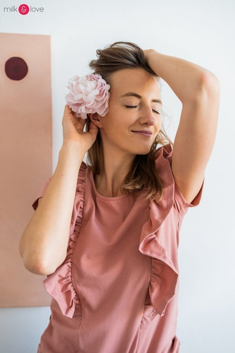 Milky Waves Milk&Love Bluzka do karmienia z krótkim rękawem herbal rose