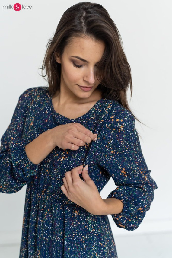 Lovely Dress Milk&Love sukienka ciążowa i do karmieniagranatowa w print