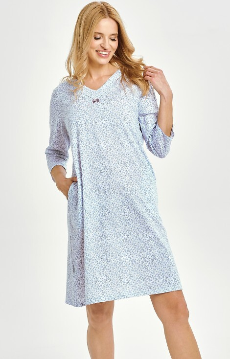 3449 Debora Koszula damska Taro – 100% bawełna, długi rękaw, kieszenie, dekolt w szpic