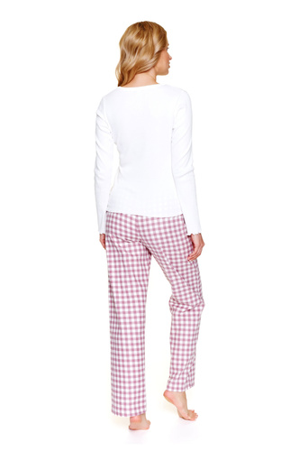 Doctor Nap 7302 – Piżama damska z długim rękawem i spodniami w kratę