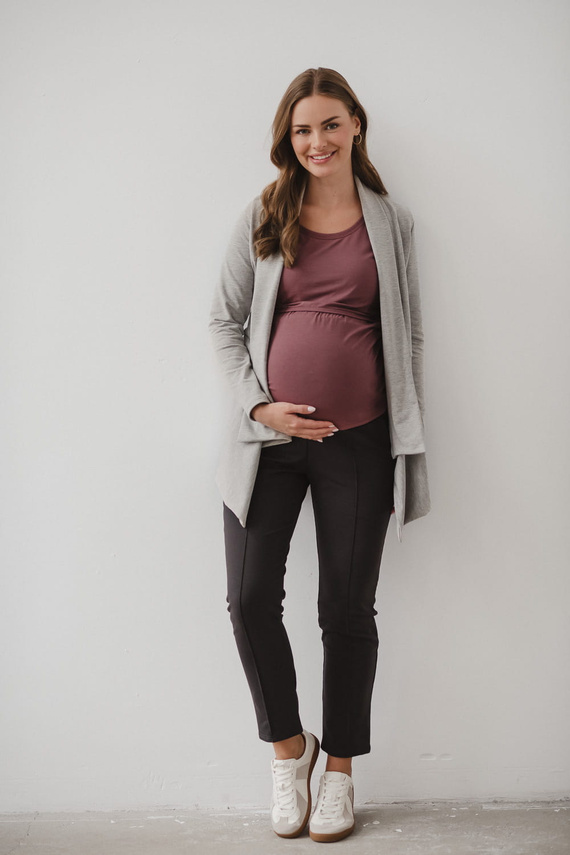 Mama Wrap Kardigan ciążowy Milk&Love jasny szary melanż