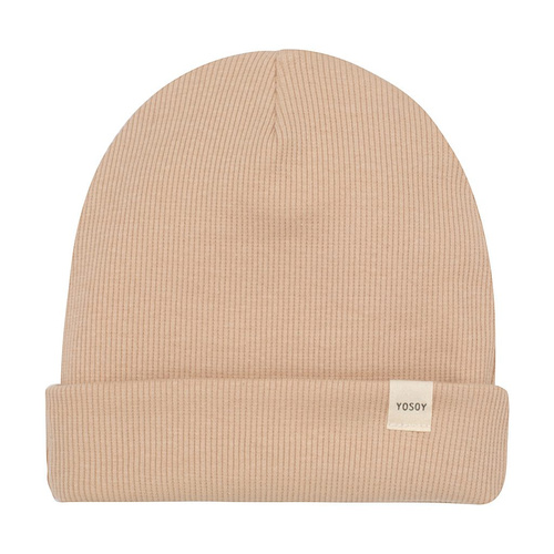 Beanie czapka dziecięca w prążek Yosoy - karmelowy