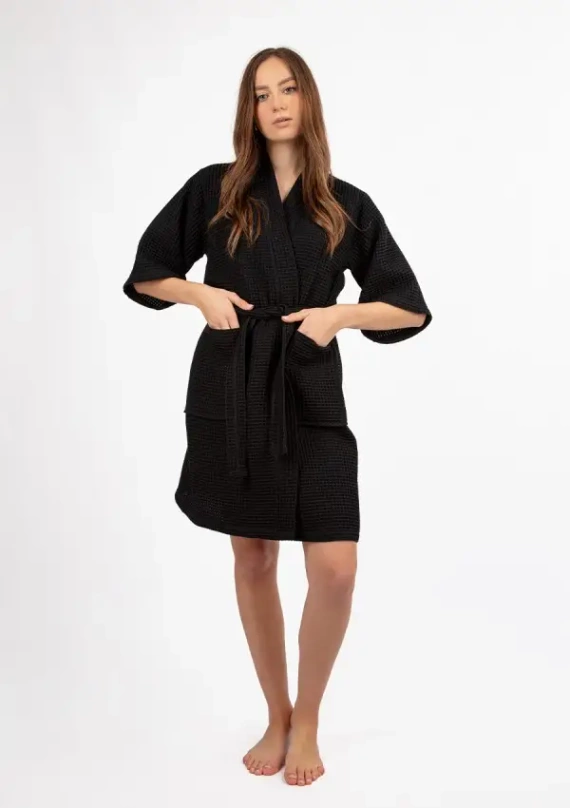 DK-W-01 Podomka Szlafrok Damski Dkaren - czarny