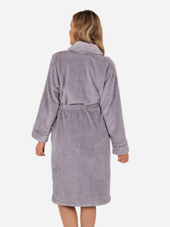 Rosa Szlafrok damski polarowy ByShelly - jasny szary