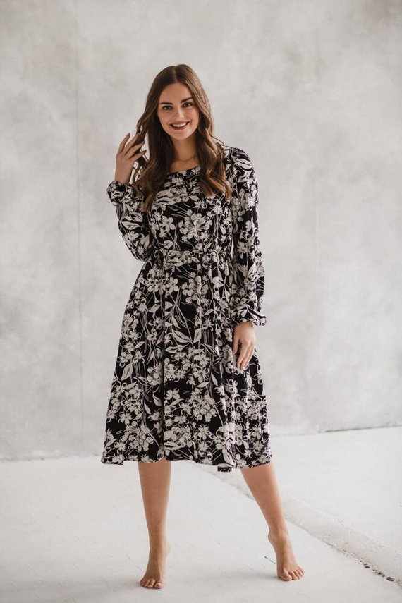 Lovely Dress sukienka ciążowa i do karmienia Milk&Love czarna w print