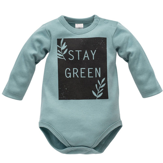 Body niemowlęce z długim rękawem "Stay Green" Pinokio - turkus