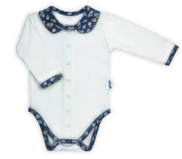 Body z długim rękawem rozpinane 179098 "Sonia" Nicol - krem