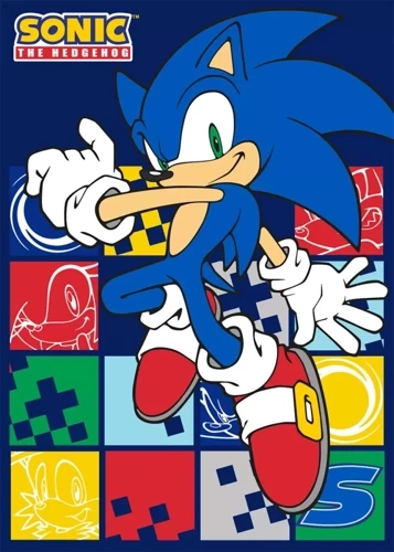 Sonic Kocyk polarowy pled dziecięcy Setino niebieski