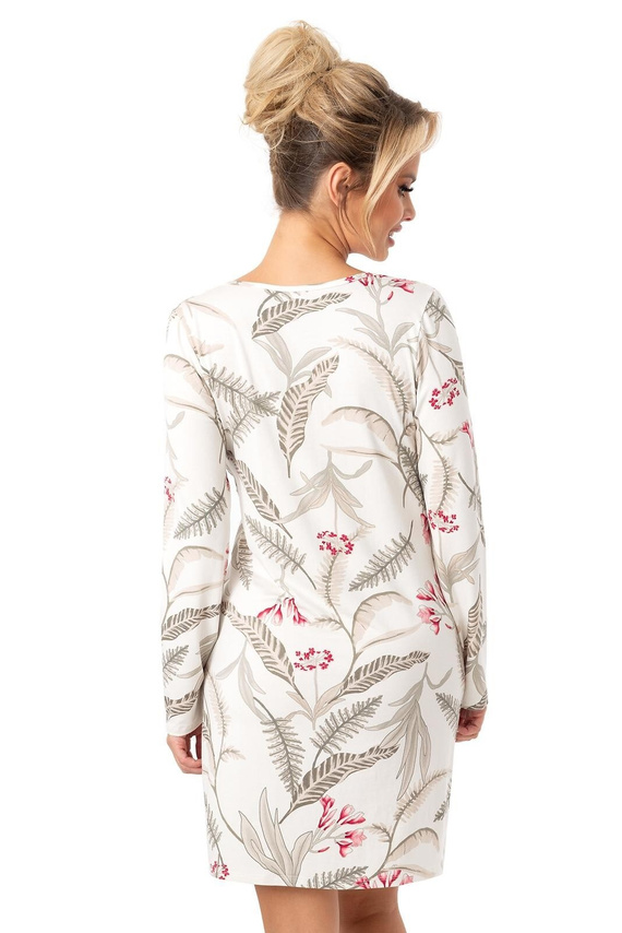 Koszula nocna Michelle II Donna – wiskoza, długi rękaw, ecru | Elegancja i komfort