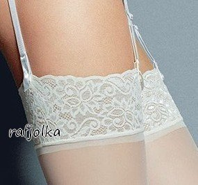 Calze Mary pończochy do paska bianco