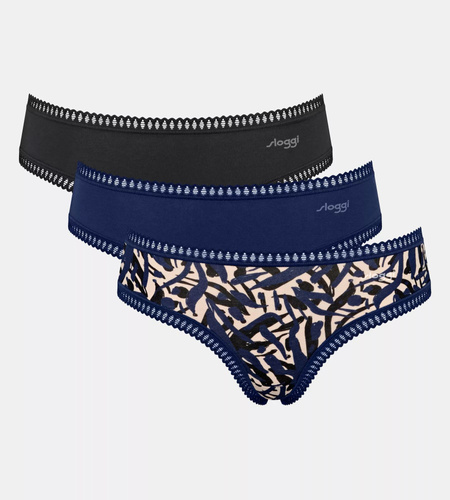 GO Crush C3P Hipster Damskie 3-pak Sloggi - M008 granatowe