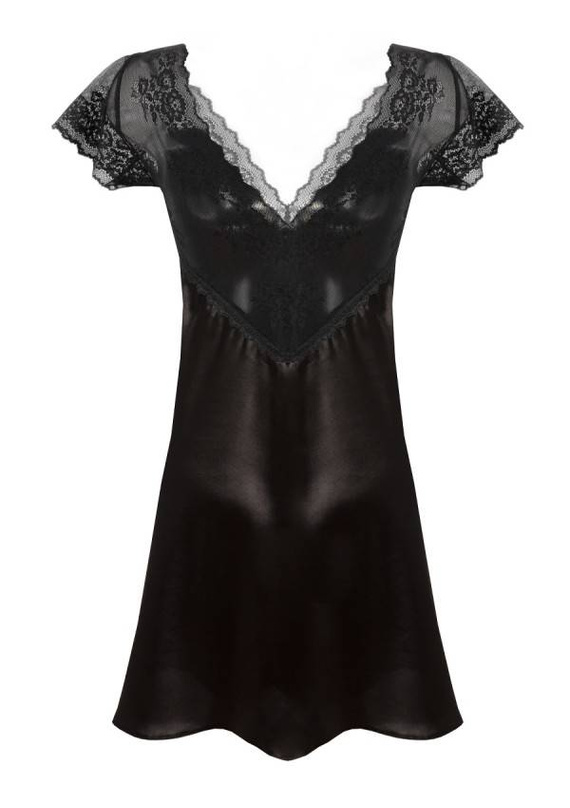 Josephine Halka satynowa koszulka damska DKaren - czarny