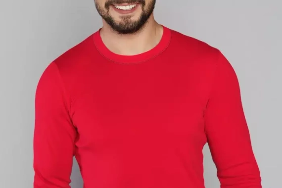 Narwik Piżama Męska długi rękaw, długie spodnie Italian Fashion- czerwony/druk