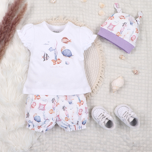 ABN-5489 Underwater World Szorty niemowlęce Nini– bawełna organiczna, dla dziewczynki