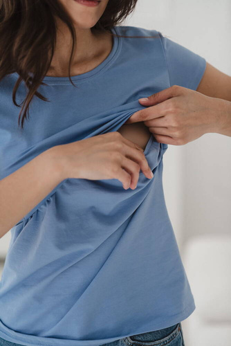 Milk Shirt Milk&Love bluzka do karmienia błękitny