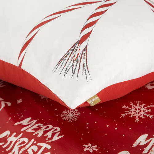 Kevin Pościel świąteczna Merry Christmas z mikrowłókna Eurofirany czerwony