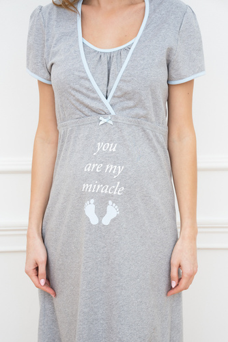 Carlina Koszula ciążowa i do karmienia Italian Fashion - melanż/niebieski