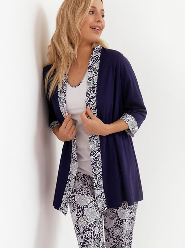 251 Szlafrok damski Bonżurka Cana -granatowy