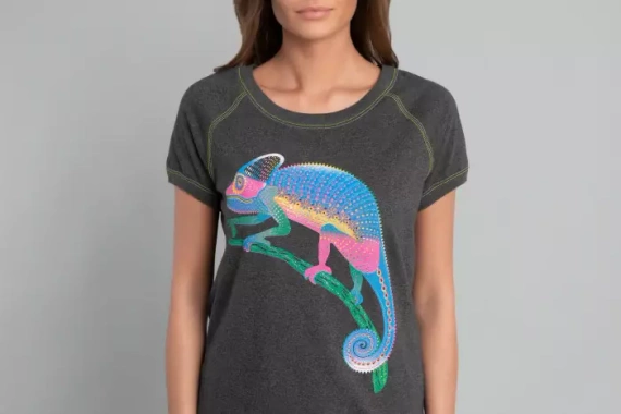 Wolta koszula nocna krótki rękaw Italian Fashion - ciemny melanż/zielony