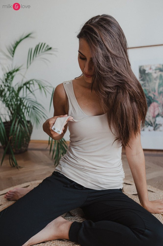 Milky Nap Milk&Love top ciążowy i do karmienia beżowy