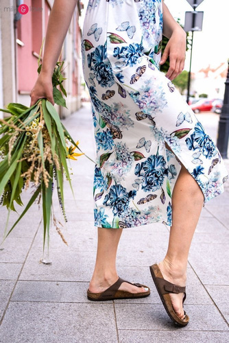 Sukienka do karmienia Two Ways LONG krótki rękaw Milk&Love tropikalne liście