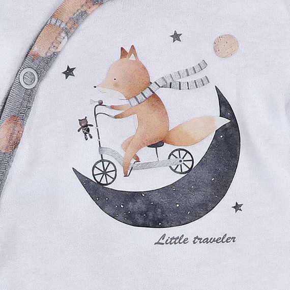 ABN-4621 Space Tour Body kopertowe z bawełny organicznej Nini biały