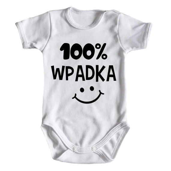 "100% WPADKA" Moocha body krótki rękaw czarny